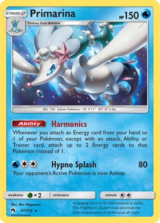 Primarina (67) [SM - Lost Thunder] Reverse Holofoil - Deck Out Gaming