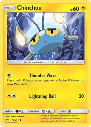 Chinchou (73) [SM - Lost Thunder] Reverse Holofoil - Deck Out Gaming