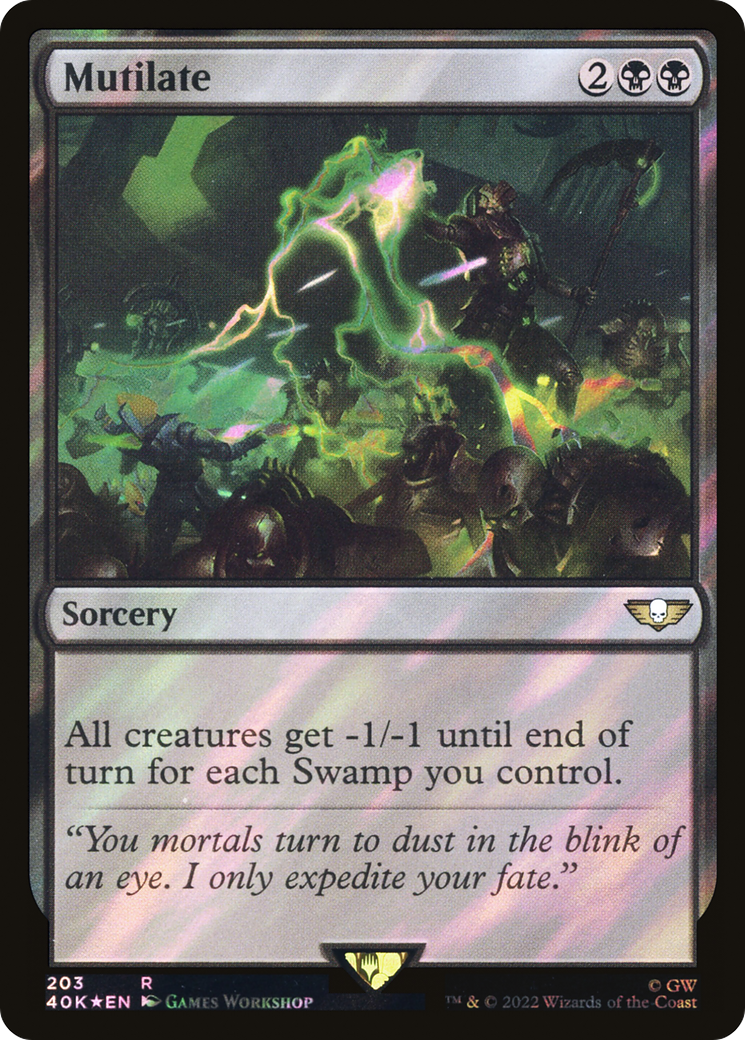 Mutilate (Surge Foil) (203) [Warhammer 40,000 Commander] foil - Deck Out Gaming