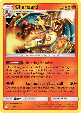 Charizard (14/181) (Cosmos Holo) [Sun & Moon: Team Up] - Deck Out Gaming