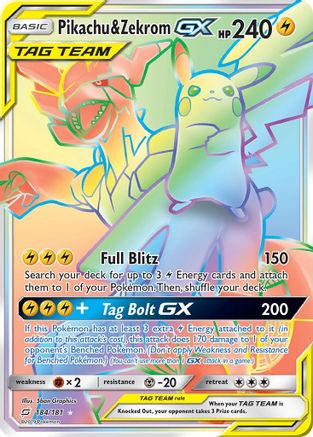 Pikachu & Zekrom GX (Secret) (184) [SM - Team Up] Holofoil - Deck Out Gaming