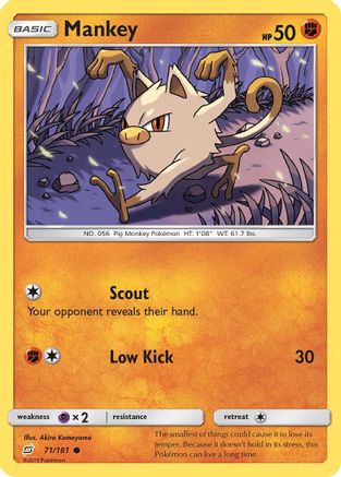 Mankey (71) [SM - Team Up] Reverse Holofoil - Deck Out Gaming