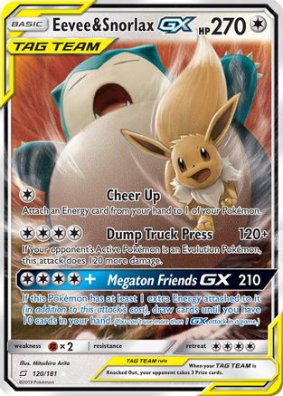 Eevee & Snorlax GX (120) [SM - Team Up] Holofoil - Deck Out Gaming