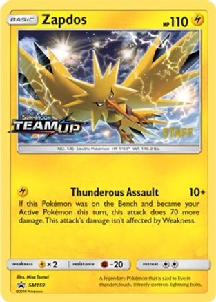 Zapdos - SM159 (Prerelease) [Staff] (SM159) [SM Promos] Holofoil - Deck Out Gaming