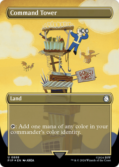 Command Tower (Borderless) (Surge Foil) (888) [Fallout] foil - Deck Out Gaming