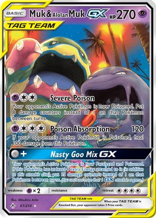 Muk & Alolan Muk GX (61) [SM - Unbroken Bonds] Holofoil - Deck Out Gaming