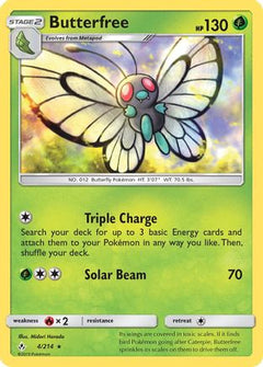 Butterfree (4) [SM - Unbroken Bonds] Reverse Holofoil - Deck Out Gaming