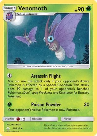 Venomoth (11) [SM - Unbroken Bonds] Reverse Holofoil - Deck Out Gaming