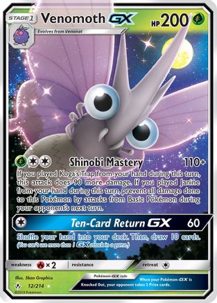 Venomoth GX (12) [SM - Unbroken Bonds] Holofoil - Deck Out Gaming