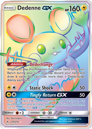 Dedenne GX (Secret) (219) [SM - Unbroken Bonds] Holofoil - Deck Out Gaming