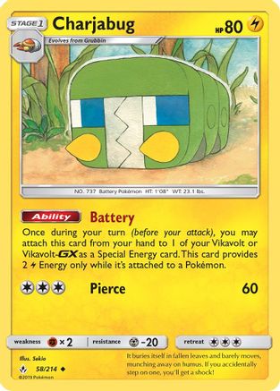 Charjabug (58) [SM - Unbroken Bonds] Reverse Holofoil - Deck Out Gaming