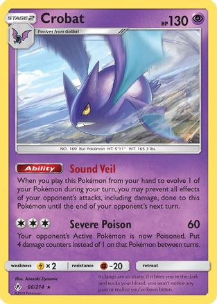 Crobat (66) [SM - Unbroken Bonds] Reverse Holofoil - Deck Out Gaming