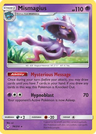 Mismagius (78/214) [Sun & Moon: Unbroken Bonds] - Deck Out Gaming
