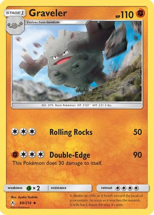 Graveler (88) [SM - Unbroken Bonds] Reverse Holofoil - Deck Out Gaming