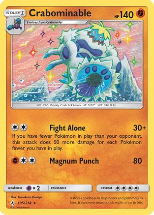 Crabominable (105) [SM - Unbroken Bonds] Reverse Holofoil - Deck Out Gaming