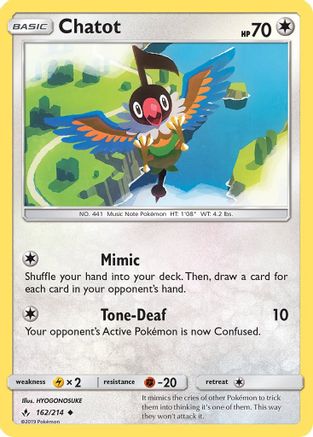 Chatot (162) [SM - Unbroken Bonds] Reverse Holofoil - Deck Out Gaming