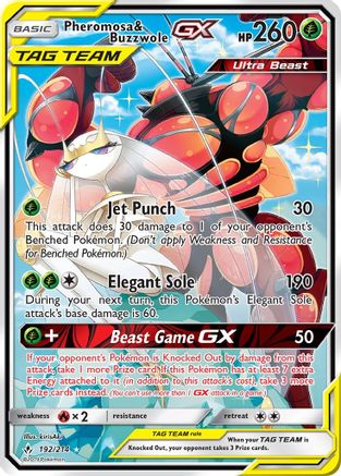 Pheromosa & Buzzwole GX (192) (Alternate Full Art) (192) [SM - Unbroken Bonds] Holofoil - Deck Out Gaming