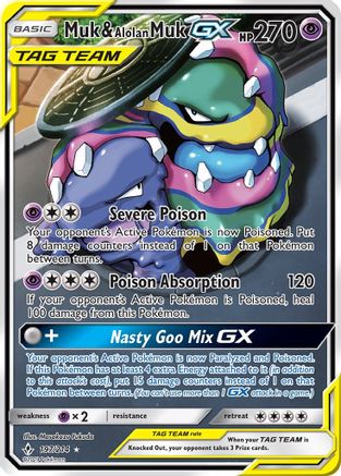 Muk & Alolan Muk GX (197) (Full Art) (197) [SM - Unbroken Bonds] Holofoil - Deck Out Gaming