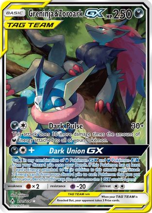 Greninja & Zoroark GX (201) (Alternate Full Art) (201) [SM - Unbroken Bonds] Holofoil - Deck Out Gaming