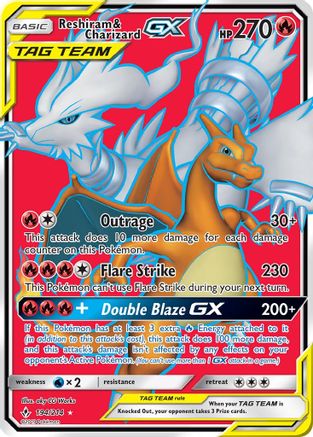 Reshiram & Charizard GX (Full Art) (194) [SM - Unbroken Bonds] Holofoil - Deck Out Gaming