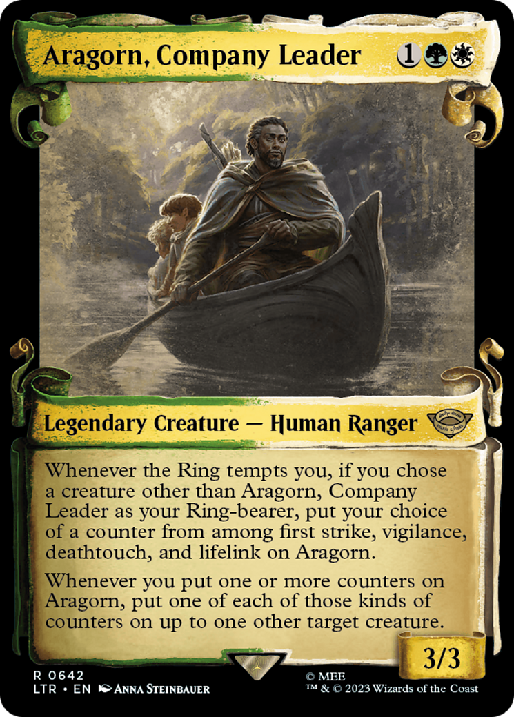 Aragorn, Company Leader (Showcase Scrolls) (642) [The Lord of the Rings: Tales of Middle-earth] foil - Deck Out Gaming