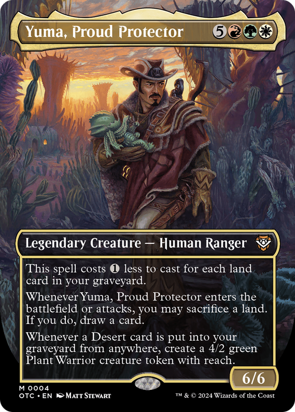 Yuma, Proud Protector (Borderless) (4) [Outlaws of Thunder Junction Commander] foil - Deck Out Gaming