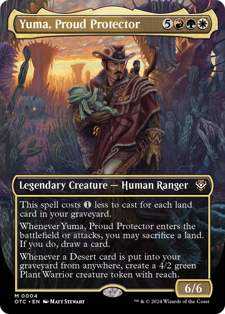 Yuma, Proud Protector (Borderless) (4) [Outlaws of Thunder Junction Commander] foil - Deck Out Gaming
