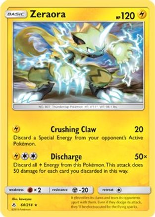 Zeraora - 60/214 (SM Unbroken Bonds) (Cracked Ice Holo) (60) [Deck Exclusives] Holofoil - Deck Out Gaming