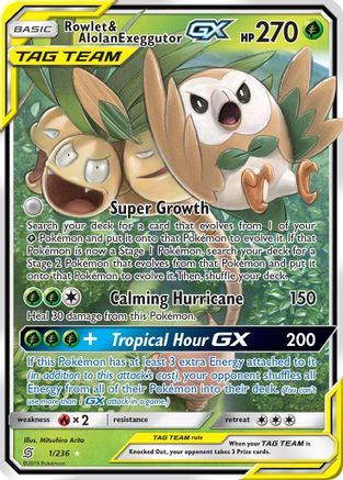 Rowlet & Alolan Exeggutor GX (1) [SM - Unified Minds] Holofoil - Deck Out Gaming