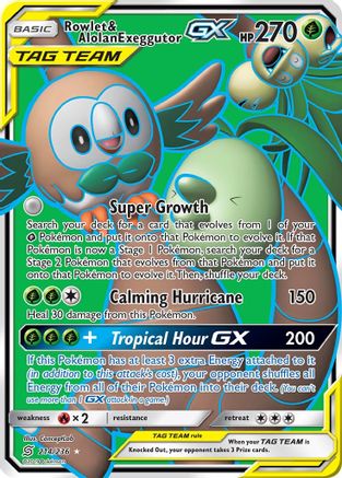 Rowlet & Alolan Exeggutor GX (Full Art) (214) [SM - Unified Minds] Holofoil - Deck Out Gaming