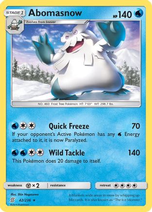 Abomasnow (42) [SM - Unified Minds] Reverse Holofoil - Deck Out Gaming
