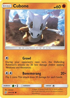 Cubone (105) [SM - Unified Minds] Reverse Holofoil - Deck Out Gaming