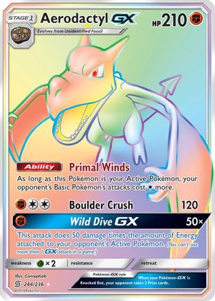 Aerodactyl GX (Secret) (244) [SM - Unified Minds] Holofoil - Deck Out Gaming