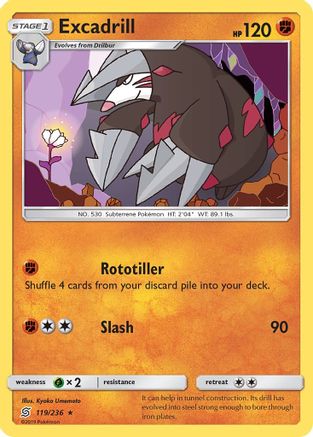 Excadrill (119) [SM - Unified Minds] Reverse Holofoil - Deck Out Gaming