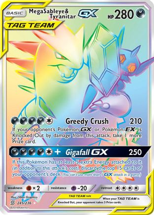 Mega Sableye & Tyranitar GX (Secret) (245) [SM - Unified Minds] Holofoil - Deck Out Gaming