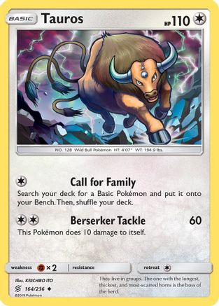 Tauros (164) [SM - Unified Minds] Reverse Holofoil - Deck Out Gaming