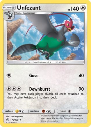 Unfezant (176) [SM - Unified Minds] Reverse Holofoil - Deck Out Gaming
