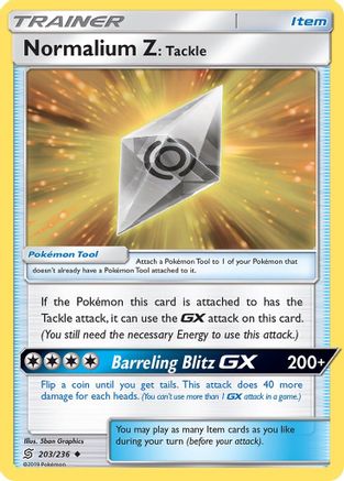 Normalium Z: Tackle (203) [SM - Unified Minds] Reverse Holofoil - Deck Out Gaming