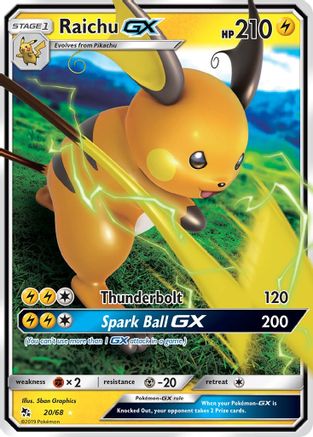 Raichu GX (20/68) [Hidden Fates] - Deck Out Gaming