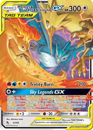 Moltres & Zapdos & Articuno GX (44) [Hidden Fates] Holofoil - Deck Out Gaming
