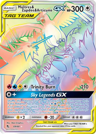 Moltres & Zapdos & Articuno GX (Secret) (69) [Hidden Fates] Holofoil - Deck Out Gaming