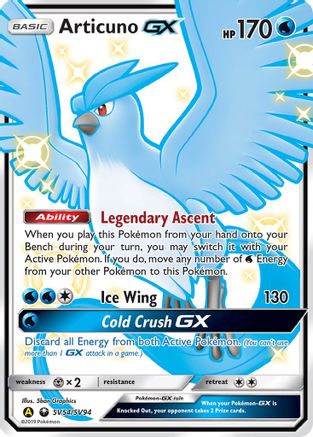 Articuno GX (SV54) [Hidden Fates: Shiny Vault] Holofoil - Deck Out Gaming