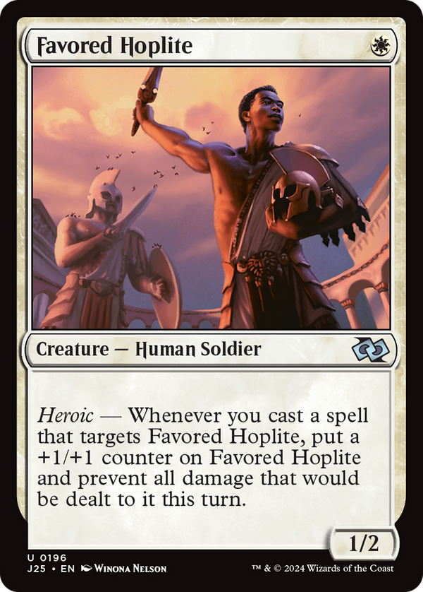 Favored Hoplite (196) [Foundations Jumpstart] - Deck Out Gaming