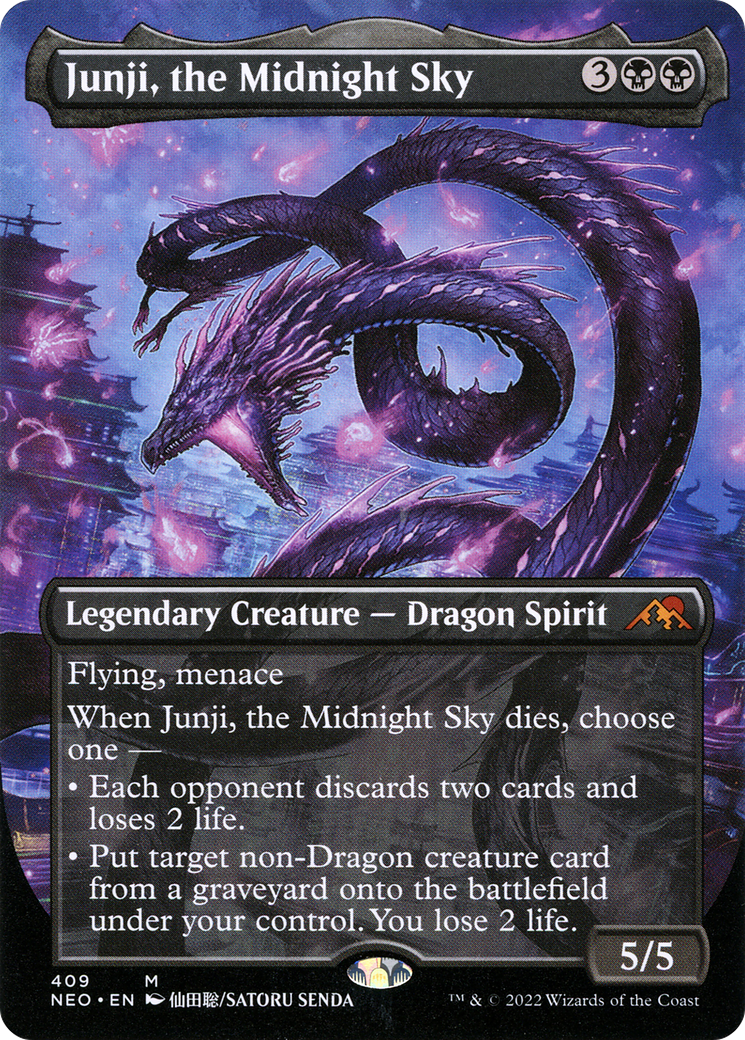 Junji, the Midnight Sky (Borderless) (409) [Kamigawa: Neon Dynasty] foil - Deck Out Gaming