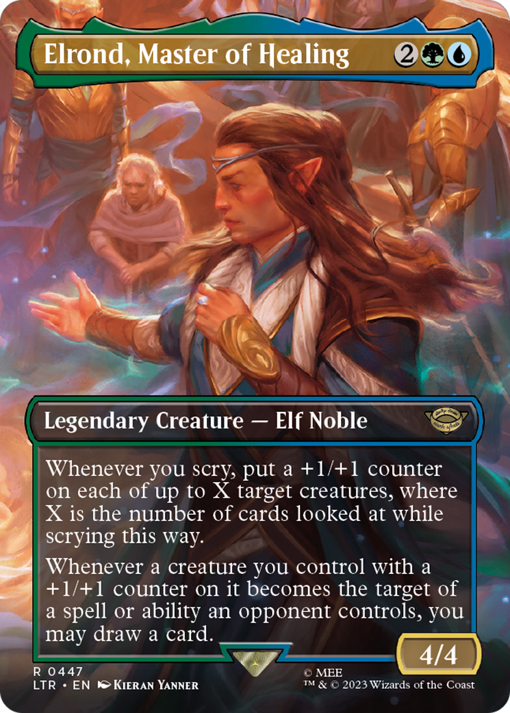 Elrond, Master of Healing (Borderless) (447) [The Lord of the Rings: Tales of Middle-earth] foil - Deck Out Gaming