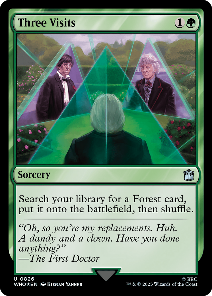 Three Visits (Surge Foil) (826) [Doctor Who] foil - Deck Out Gaming