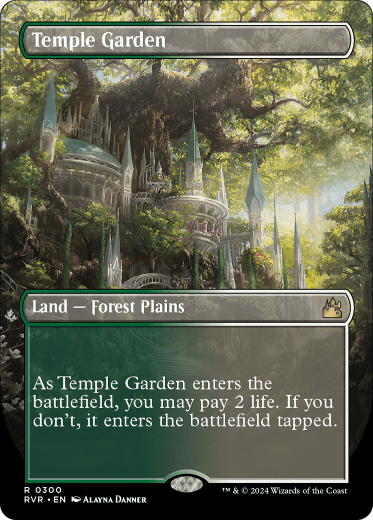 Temple Garden (Borderless) (300) [Ravnica Remastered] foil - Deck Out Gaming