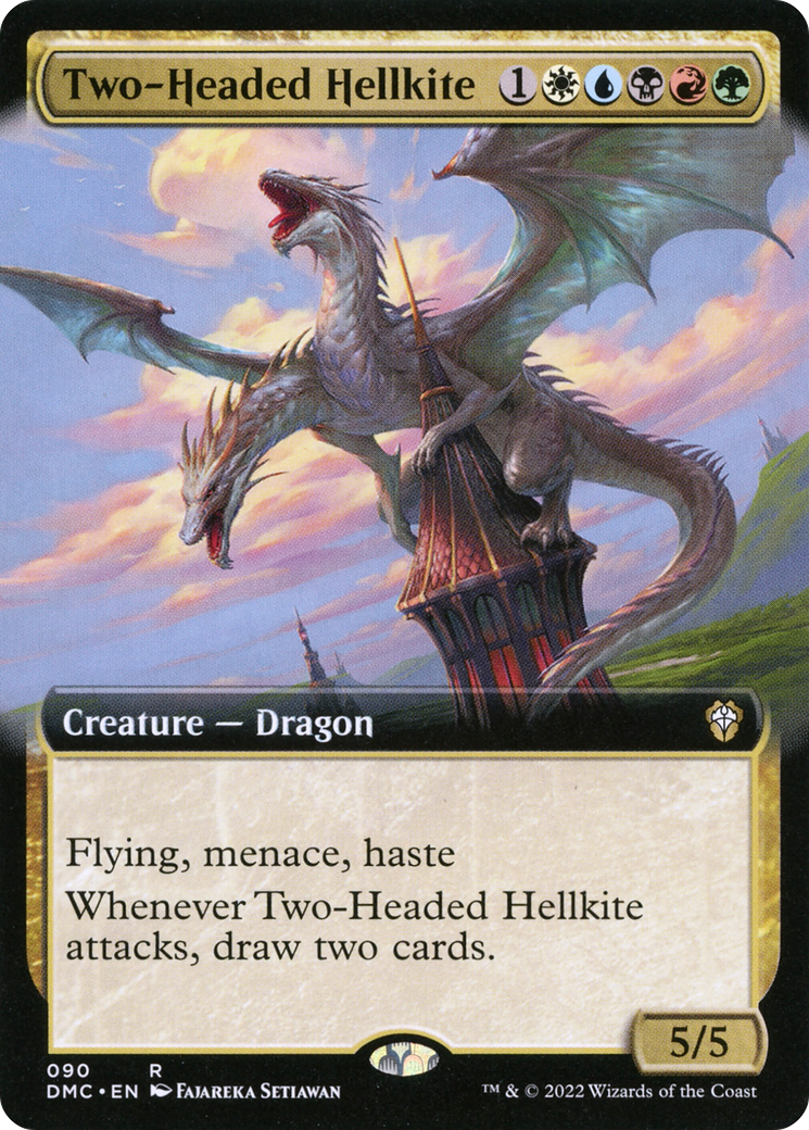 Two-Headed Hellkite (Extended Art) (90) [Commander: Dominaria United] - Deck Out Gaming