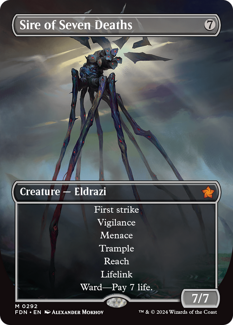 Sire of Seven Deaths (Borderless) (292) [Foundations] foil - Deck Out Gaming