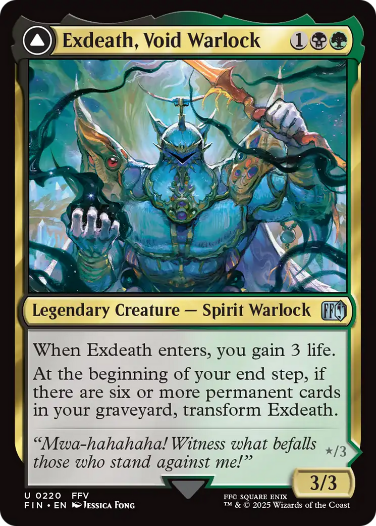 Exdeath, Void Warlock // Neo Exdeath, Dimension's End (220) [FINAL FANTASY] foil - Deck Out Gaming